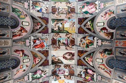 le plafond peint de l'église de Goring, reproduction de la chapelle Sixtine le plafond peint de l'église de Goring, reproduction de la chapelle Sixtine